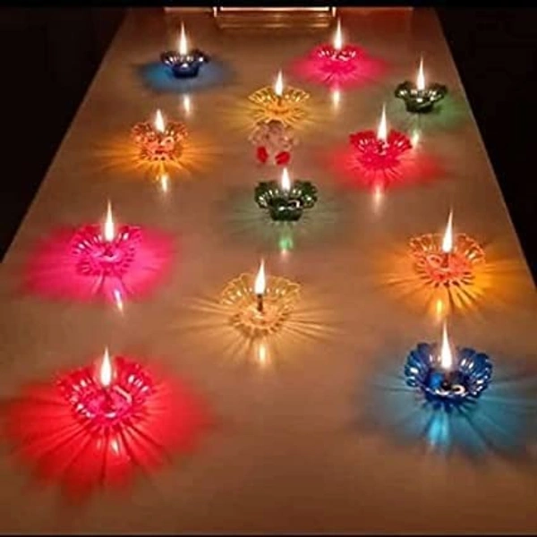 3D Reflection Water Sensor Diya Lights for decoratio Diwali Decoration Items for Home Decor Best for Diwali Diya Lights Special for Diwali Lights (3D Diya) - Pack of 10
