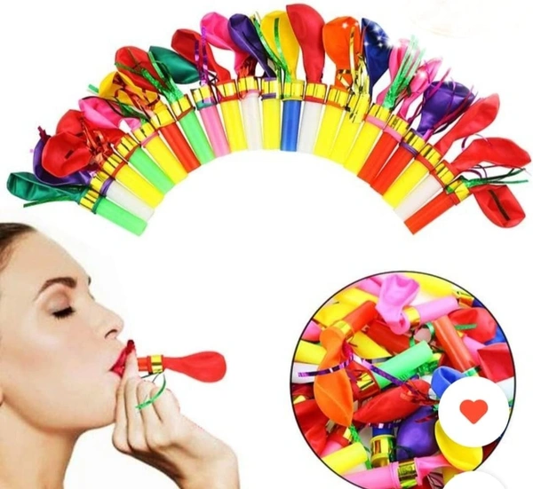 Crazy Sutra Balloon Whistles Fun Whistles Party Horns for Party & Celebrations,Festive Whistle Favors, Blowout Birthday Whistles, Whistle Wonders (Pack of 50pc, Multicolor)
