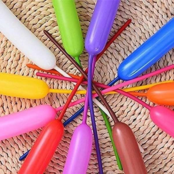 razy Sutra Twisting Balloons 100pcs Long Modelling Balloons Multicolor with 1 Balloon Pump | Balloons for creating different shapes and animal balloon figures through twisting and combinations