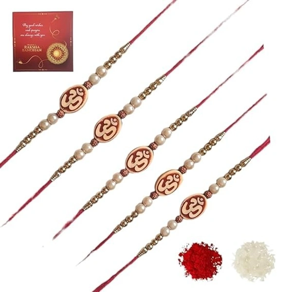 MQS Rakhi Festival - Om Rakhi with roli chawal - Pack Off 5