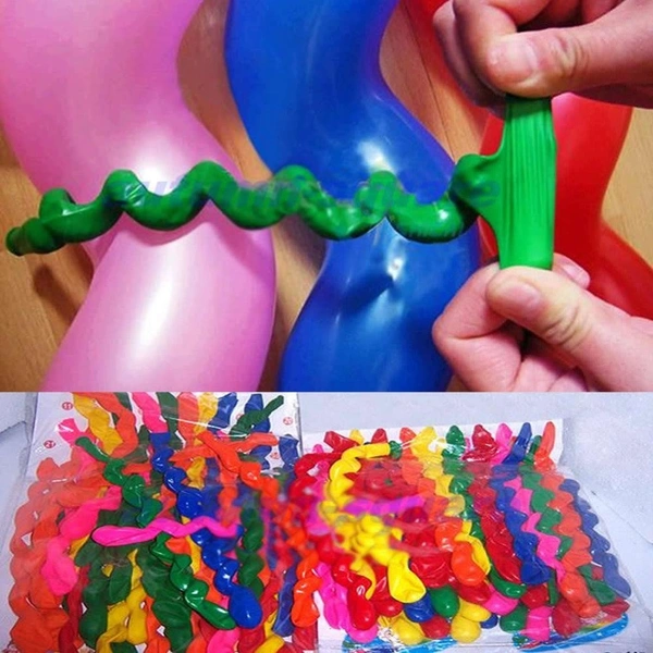 Party Mixed Spiral Latex Balloons Wedding Kids Birthday Party Decor, 100 Pieces - MULTI Colours - 100 Pcs, Multi Colors