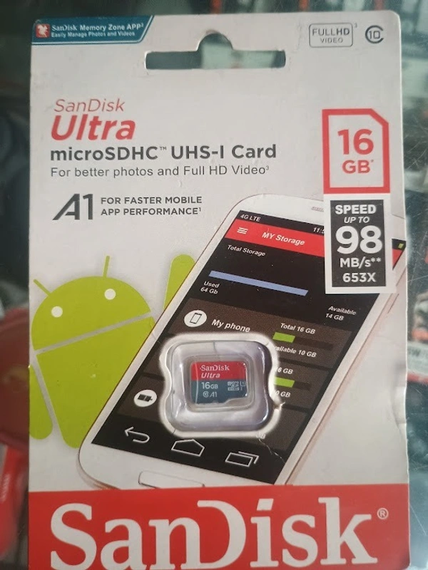 SanDisk Ultra Class 10 UHS-I 16GB SDHC Memory Card (98 MB/s)