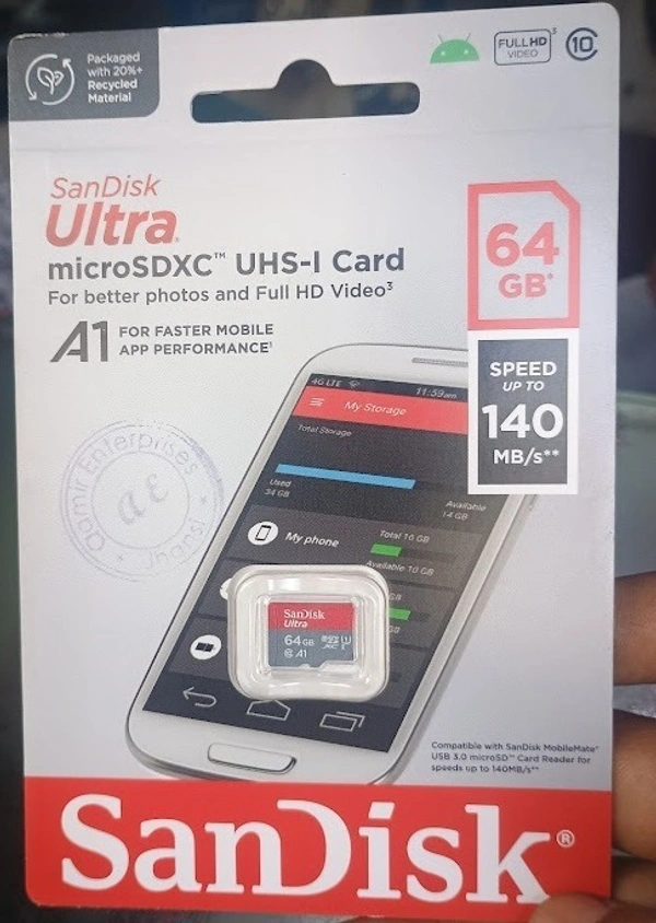 SanDisk Ultra Class 10 UHS-I 64-GB SDHC Memory Card (140 MB/s)