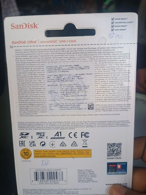 SanDisk Ultra Class 10 UHS-I 64-GB SDHC Memory Card (140 MB/s)