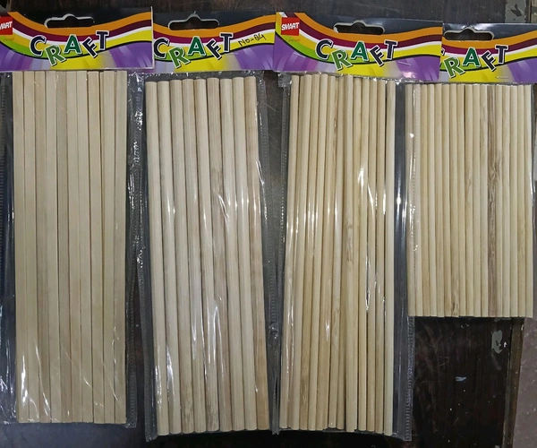 CRAFT WOODEN STICK 4PKT ROUND AND FLAT SHAPE