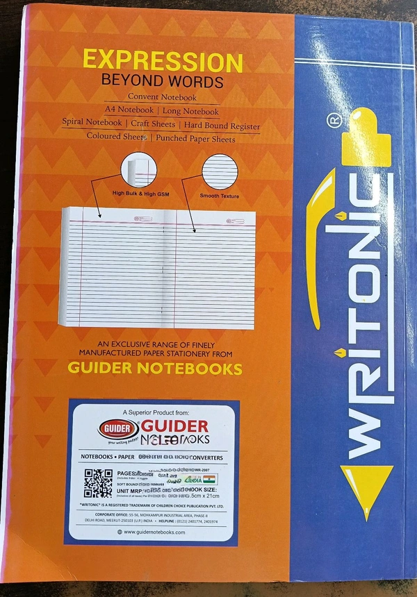 WRITONIC REGISTER RULED 224PG (PACK OF 3)