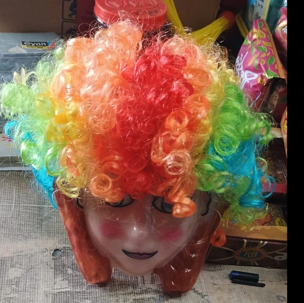 Multi Coloured Malinga Style Hair cap Wig for All Age Group Free Size, Best for Holi and Stage Drama Show - PACK OF 1, MULTI COLORS