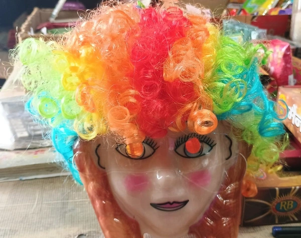 Multi Coloured Malinga Style Hair cap Wig for All Age Group Free Size, Best for Holi and Stage Drama Show - PACK OF 1, MULTI COLORS