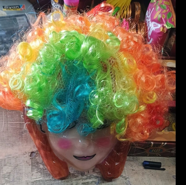 Multi Coloured Malinga Style Hair cap Wig for All Age Group Free Size, Best for Holi and Stage Drama Show - PACK OF 1, MULTI COLORS