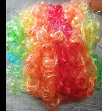 Multi Coloured Malinga Style Hair cap Wig for All Age Group Free Size, Best for Holi and Stage Drama Show - PACK OF 1, MULTI COLORS