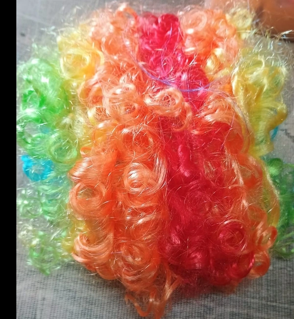 Multi Coloured Malinga Style Hair cap Wig for All Age Group Free Size, Best for Holi and Stage Drama Show - PACK OF 1, MULTI COLORS