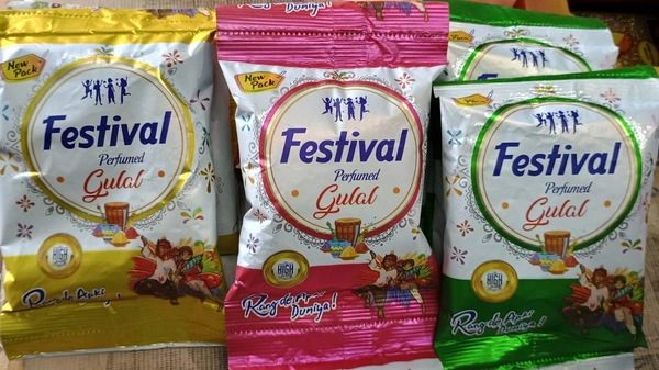 MQS Holi Special,Festival Perfume Gulal Pack Of 3 - Yellow, Green, Pink