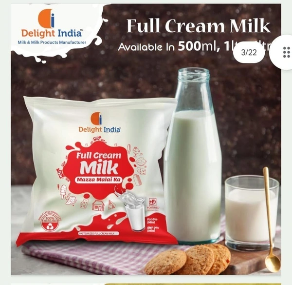 Delight India Full Cream Milk, 500ML