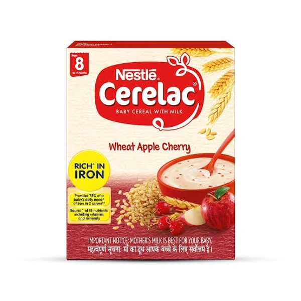 Nestle Cerelac Wheat Apple Cherry Cereal  (300 g, 8+ Months) - 300g