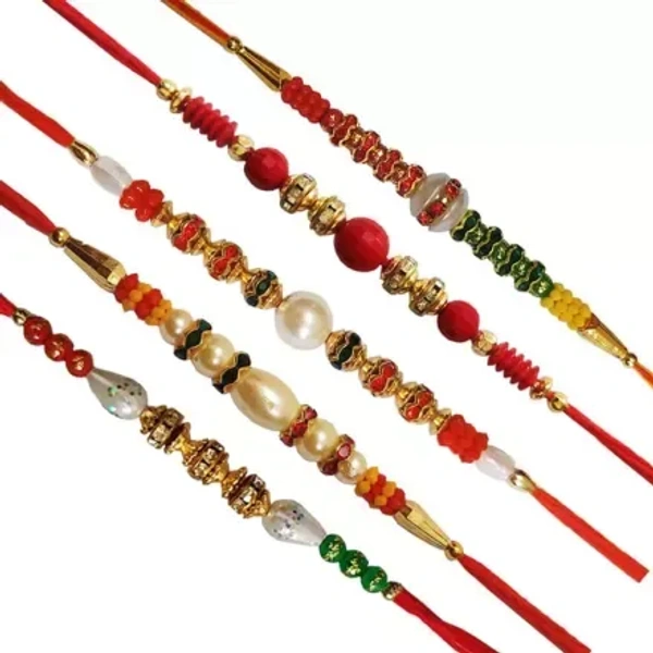 MQS - Designer Rakhi Pack Of 5 - Pack Of 5