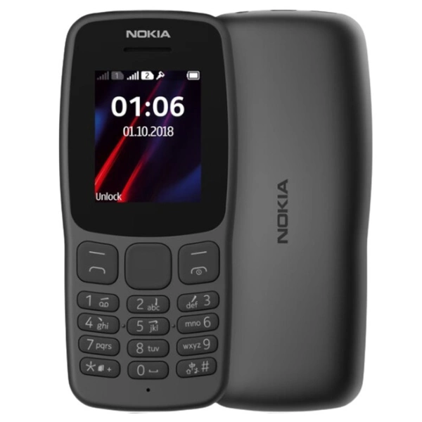 Nokia 106 Dual Sim Feature Phone | Basic Phone | Keypad Phone - Charcoal