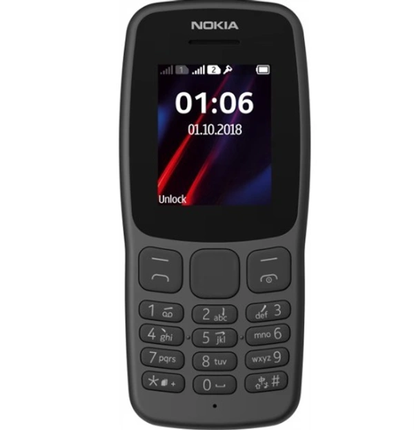 Nokia 106 Dual Sim Feature Phone | Basic Phone | Keypad Phone - Charcoal