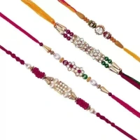 MQS Store - Celebrate Raksha Bandhan with the Perfect Rakhi and Gifts, Designer Rakhis - Pack Of 4