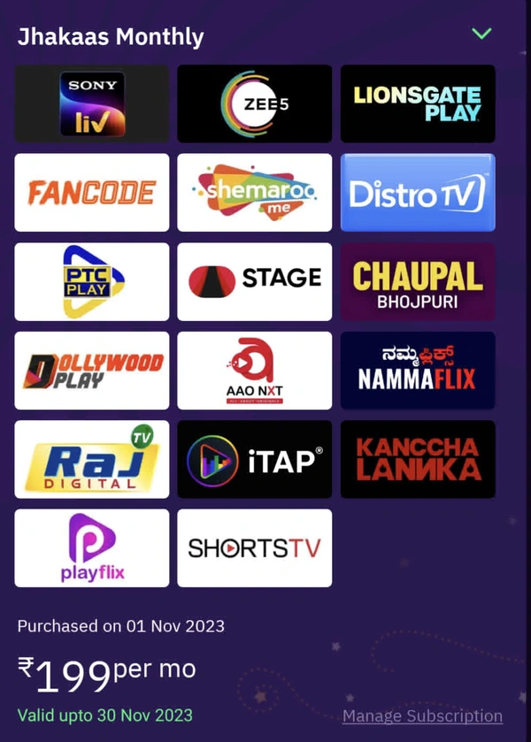*OTTPLAY 1Month Subscription*  @99/- - Red
