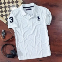  Cotton Solid Half Sleeves Polo T-Shirts - 
