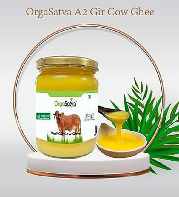 Orga Satva A2 Cow (Gir)  ghee in Glass Jar - 250ml