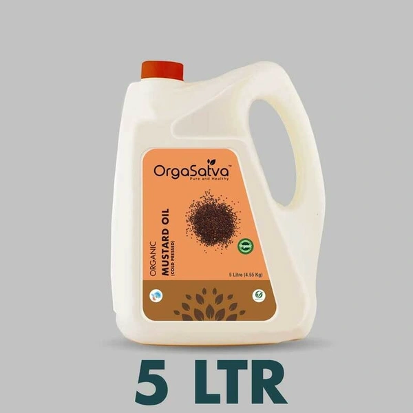 Orga Satva Cold Pressed Mustard (Mohari ) oil  - 5 Ltr