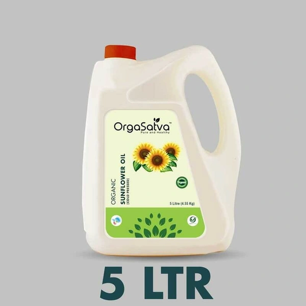 Orga Satva Cold pressed Sunflower oil  in Can - 5 Ltr