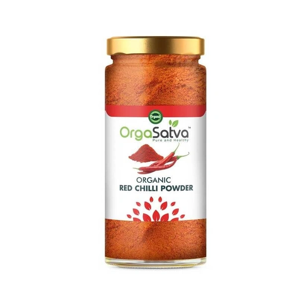 Orga Satva Red Chili (Mirchi) Powder In Glass jar - 100g