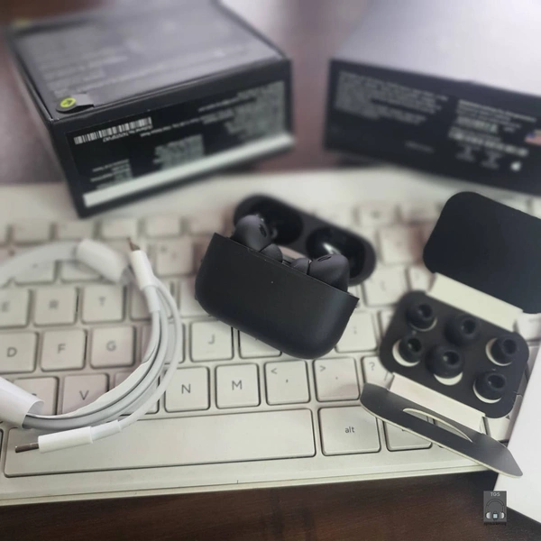 AIRPODS PRO BLACK MAAT FINISH 🖤✔️ AIRPODS PRO2 MATTE BLACK🖤 PREMIUM QUALITY ✔️ - Black