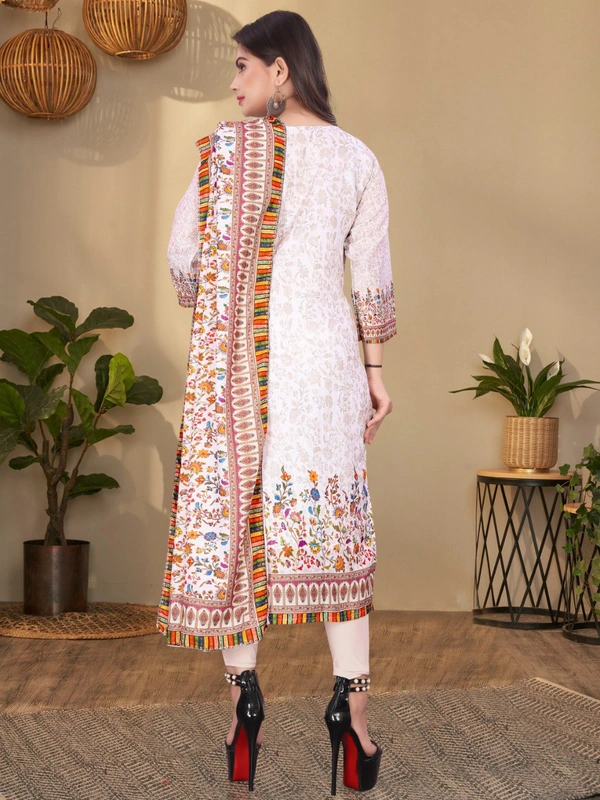 Dark Colour Digital Print Hit Kurti & Dupata ,Pant  - XL