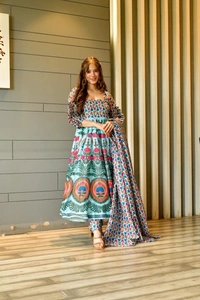 Sky Blue Color  Attractive Party Wear Gown And Duppata georgette Gown* has a Regular-fit and is Made From High-Grade Fabrics And Yarn. - XL