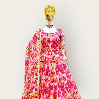 ZC-8959 Pink Colour Digital Print Gown With Dupatta Pant Set - PINK, XL