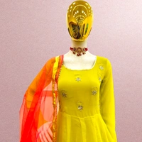 Z-9242 REAL MIRROR WORK GOWN WITH DUPPATA PANT  - M