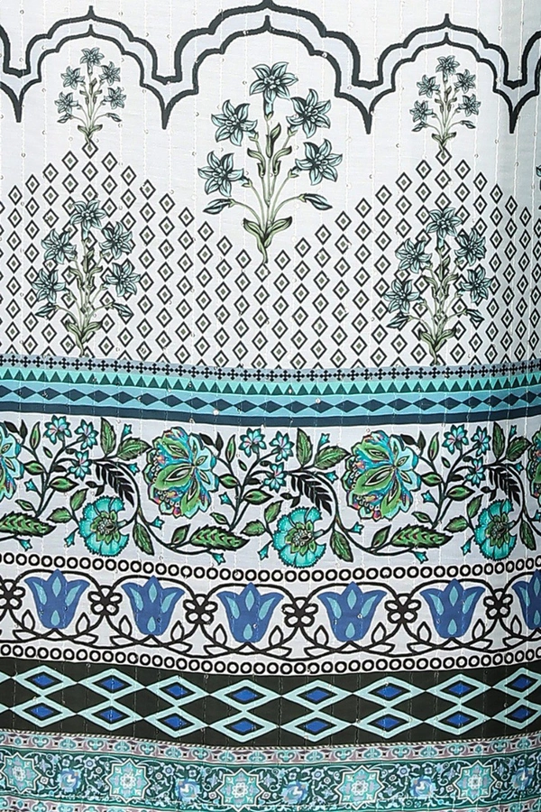 DC-G12 Light Colour Digital Print Hit Kurti & Dupata - White, L