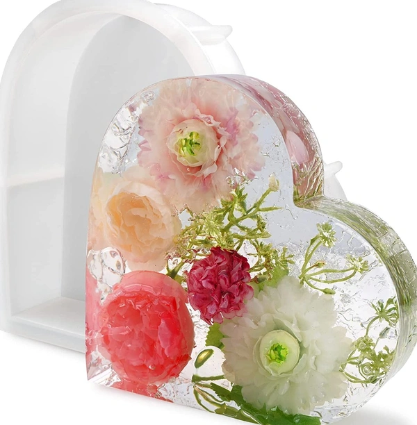 Heart Shape Casting Mould- - White, 8 Inch