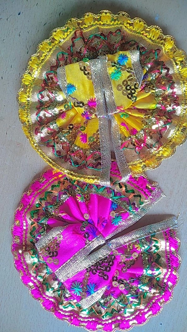 Laddo Gopal Vastra ( 2 No Size )  - 2, Yellow