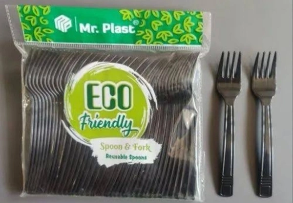 Plastic Fork ( Pack Of 50pcs)  - Black