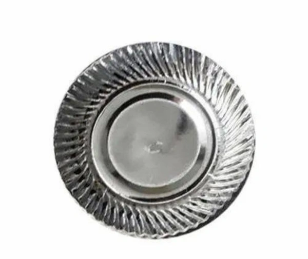 Birthday Serving Paper Plate ( Pack Of 25)  - Silver, 2