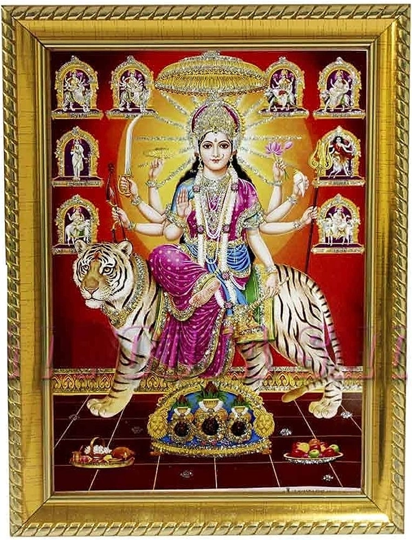 Durga Ji Photo ( Mirror Wali )  - 15×20