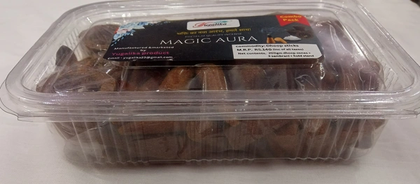 yugalika dhoop cone ( 200gm ) 3 sambrani free in box  - magic aura