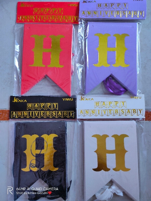 Happy Anniversary Banner - Black