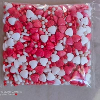 White And Red( Heart And Pearls Mix( - 100gm