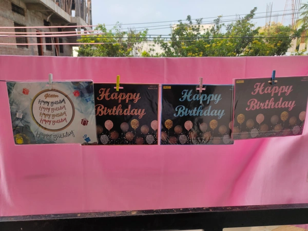 Happy Birthday Gliter Banner  - Silver