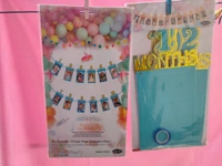 12 Months Birthday Banner - Blue