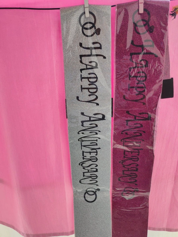 Gliter Happy Anniversary Sash - Pink
