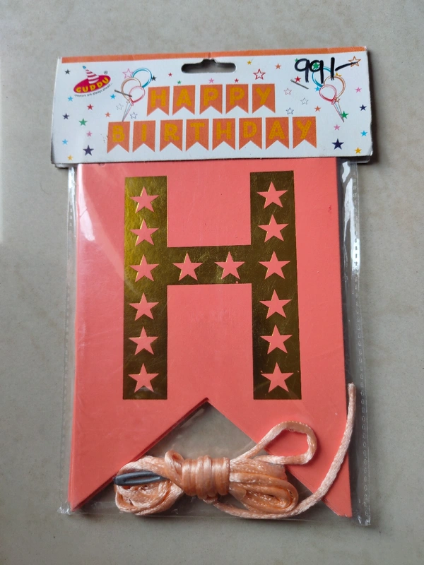 Happy Birthday Banner - Orange