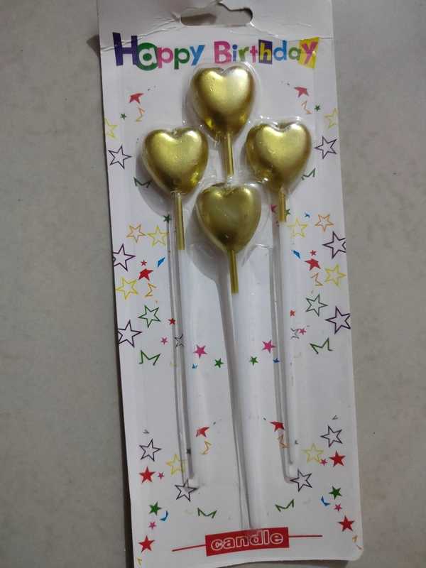 Candle Set Of 4 - Silver Heart