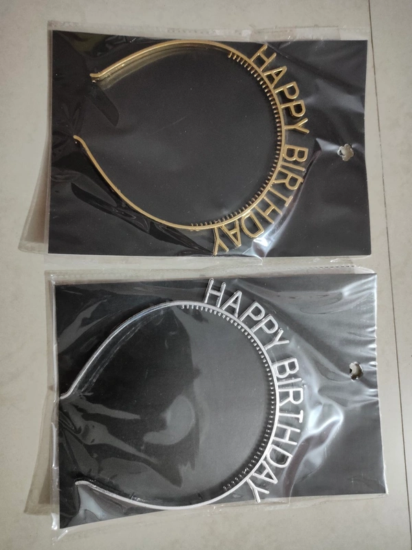 Happy Birthday Hairband - Silver