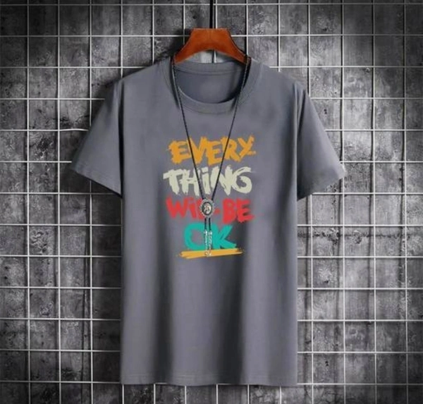 Stylish Cool T-shirt For Men  - Gray, XL