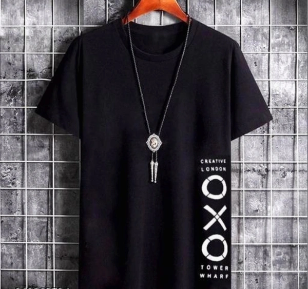 Casual T-shirt For Men  - M, Black